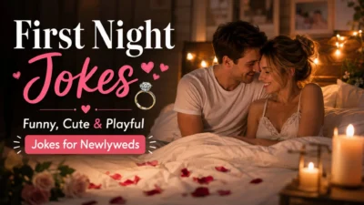 First Night Jokes for newlyweds with funny, cute and romantic wedding night humor